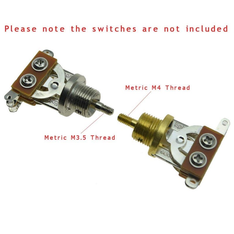 KAISH 20pcs Metric M3.5/M4 Guitar 3 Way Toggle Switch Tip Switch Knobs Guitar Switch Cap for Epi LP Les Paul Cream - Image 2